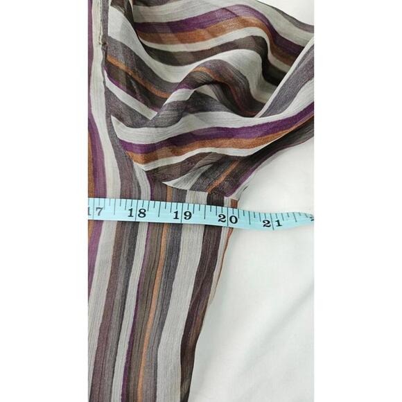 Zara Women's Sheer Striped Button-Up Collared Shirt Size Large - Picture 6 of 8